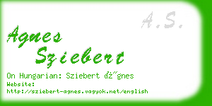 agnes sziebert business card